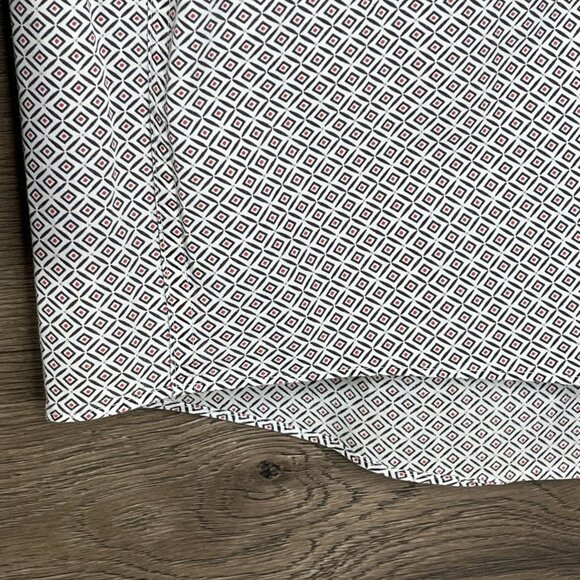 Ariat Button Down White Shirt Men's Medium Tan Joules Beckett Star Pattern LS - Picture 4 of 9